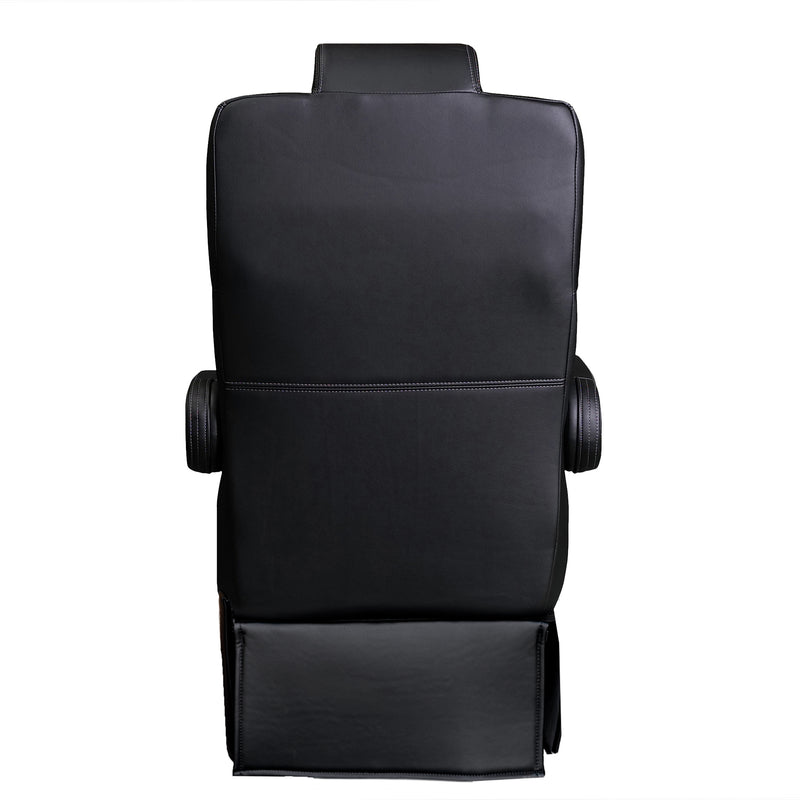 22” SUPER VIP CAPTAIN SEAT | SWIVEL BASE | BLACK LEATHER TOUCH