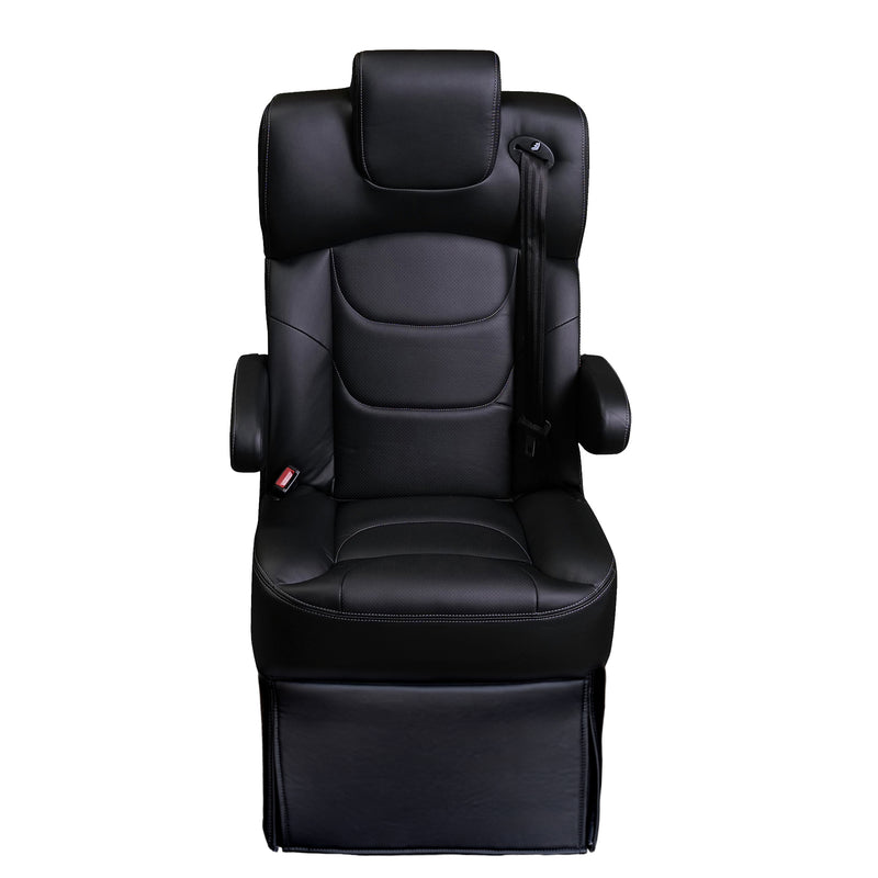 22” SUPER VIP CAPTAIN SEAT | SWIVEL BASE | BLACK LEATHER TOUCH