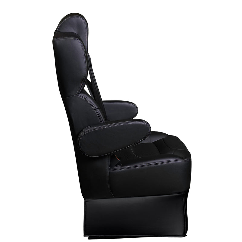 22” SUPER VIP CAPTAIN SEAT | SWIVEL BASE | BLACK LEATHER TOUCH