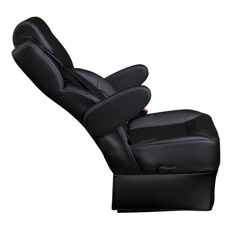 22” SUPER VIP CAPTAIN SEAT | SWIVEL BASE | BLACK LEATHER TOUCH