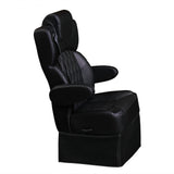 18” VIP DIAMOND CAPTAIN SEAT | SWIVEL BASE | BLACK LEATHER TOUCH