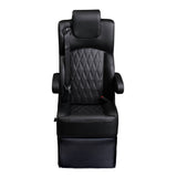 18” VIP DIAMOND CAPTAIN SEAT | SWIVEL BASE | BLACK LEATHER TOUCH