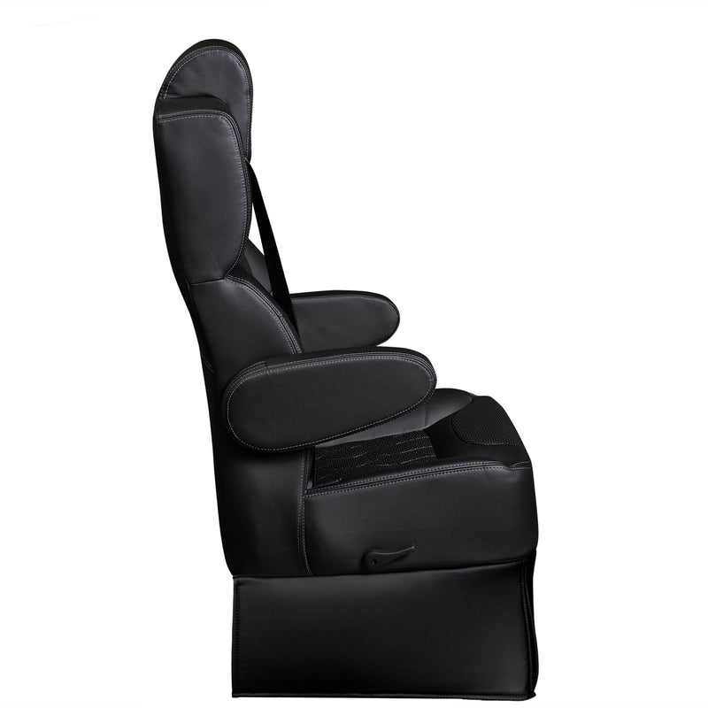 18” VIP DIAMOND CAPTAIN SEAT | SWIVEL BASE | BLACK LEATHER TOUCH