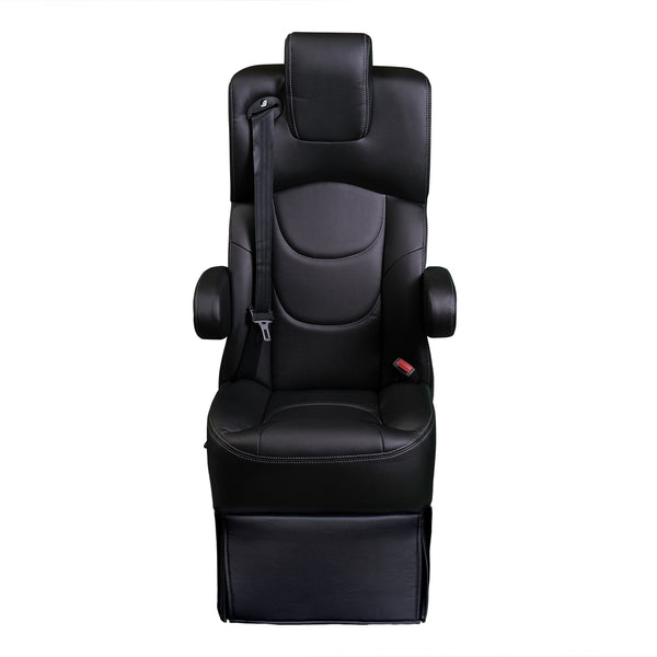 18” VIP CAPTAIN SEAT | SWIVEL BASE | BLACK LEATHER TOUCH