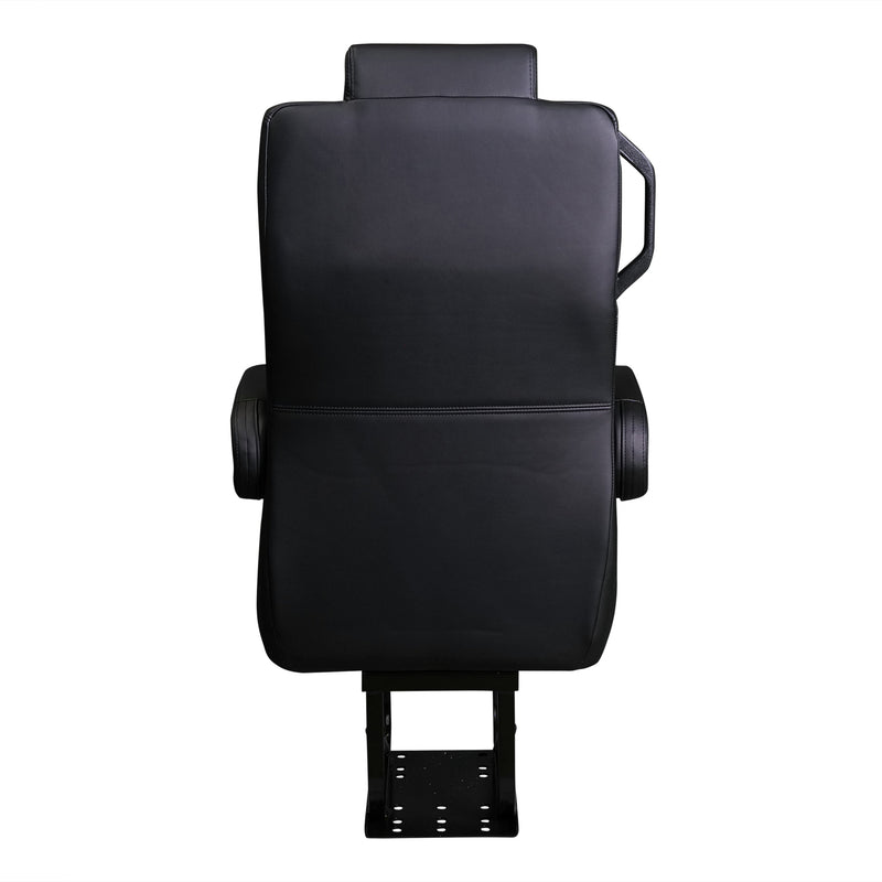 20” BLACK LABEL CAPTAIN SEAT | PEDESTAL BASE | BLACK LEATHER TOUCH