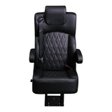 20” VIP DIAMOND CLASS CAPTAIN SEAT | PEDESTAL BASE | BLACK LEATHER TOUCH