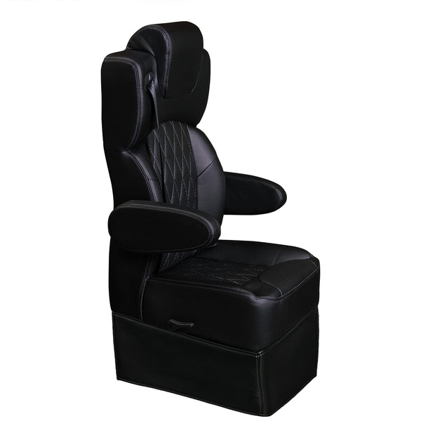 20” VIP DIAMOND CLASS CAPTAIN SEAT | PEDESTAL BASE | BLACK LEATHER TOUCH