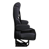 22” SUPER VIP CLASS CAPTAIN SEAT | PEDESTAL BASE | BLACK LEATHER TOUCH