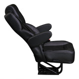 22” SUPER VIP CLASS CAPTAIN SEAT | PEDESTAL BASE | BLACK LEATHER TOUCH