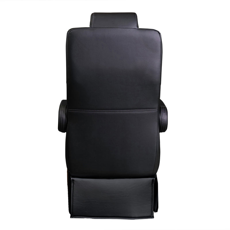 20” VIP CLASS CAPTAIN SEAT | PEDESTAL BASE | BLACK LEATHER TOUCH