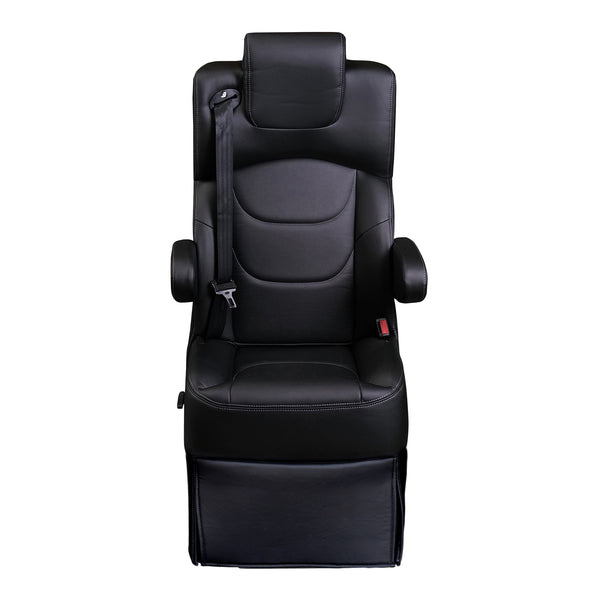 20” VIP CLASS CAPTAIN SEAT | PEDESTAL BASE | BLACK LEATHER TOUCH