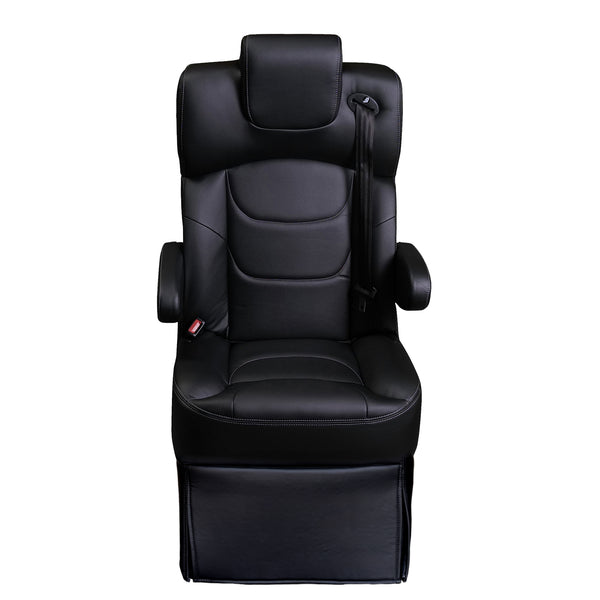 22” SUPER VIP CLASS CAPTAIN SEAT | PEDESTAL BASE | BLACK LEATHER TOUCH