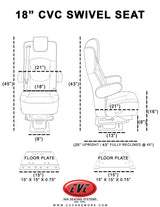 18” VIP CAPTAIN SEAT | SWIVEL BASE | BLACK LEATHER TOUCH