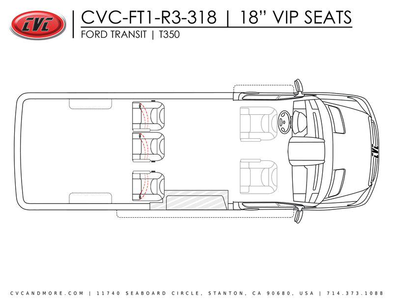 ROW KIT | FORD TRANSIT T150 ROW 3 | 3x 18" VIP SEATS