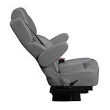 18” VIP CAPTAIN SEAT | SWIVEL BASE | GREY LEATHER TOUCH